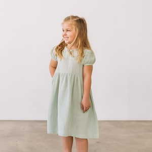 Heirloom Dress, Muslin Baby Clothes, Simple Flower Girl Dress, Cotton Gauze Dress, 2nd Birthday Outfit Girl, Baby Doll Dress, Church Dress
