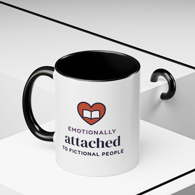Emotionally Attached to Fictional People Mug, Book Lover Gift, Reader Coffee Cup image 6