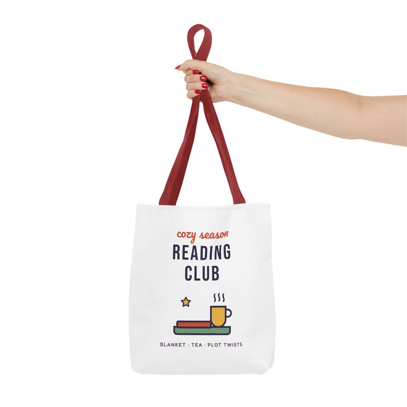 Cozy Season Reading Club Tote Bag, Book Lover Gift, Canvas Library Bag image 12