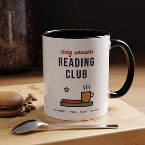 Cozy Season Reading Club Mug, Book Lover Gift, Plot Twist Design (11 oz Ceramic) image 5