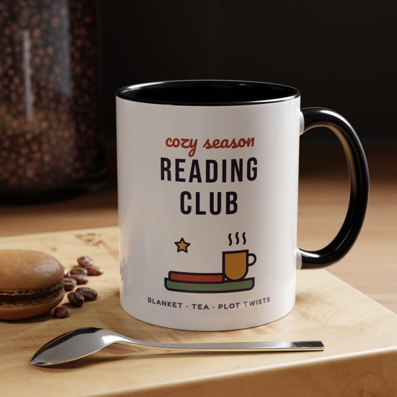 Cozy Season Reading Club Mug, Book Lover Gift, Plot Twist Design (11 oz Ceramic) image 5