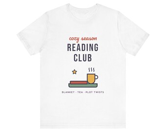 Cozy Season Reading Club Shirt, Book Lover Gift, Tea & Plot Twists Tee