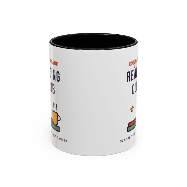 Cozy Season Reading Club Mug, Book Lover Gift, Plot Twist Design (11 oz Ceramic) image 1