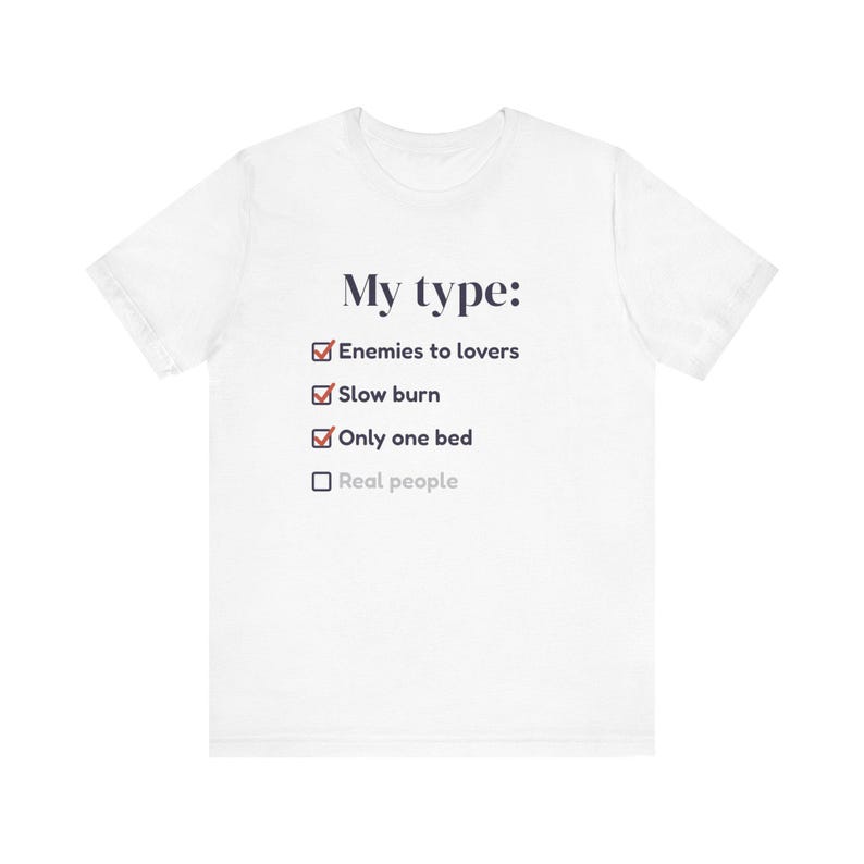 Funny Book Lover T-Shirt, Enemies to Lovers Trope Tee, Bookworm Gift image 1