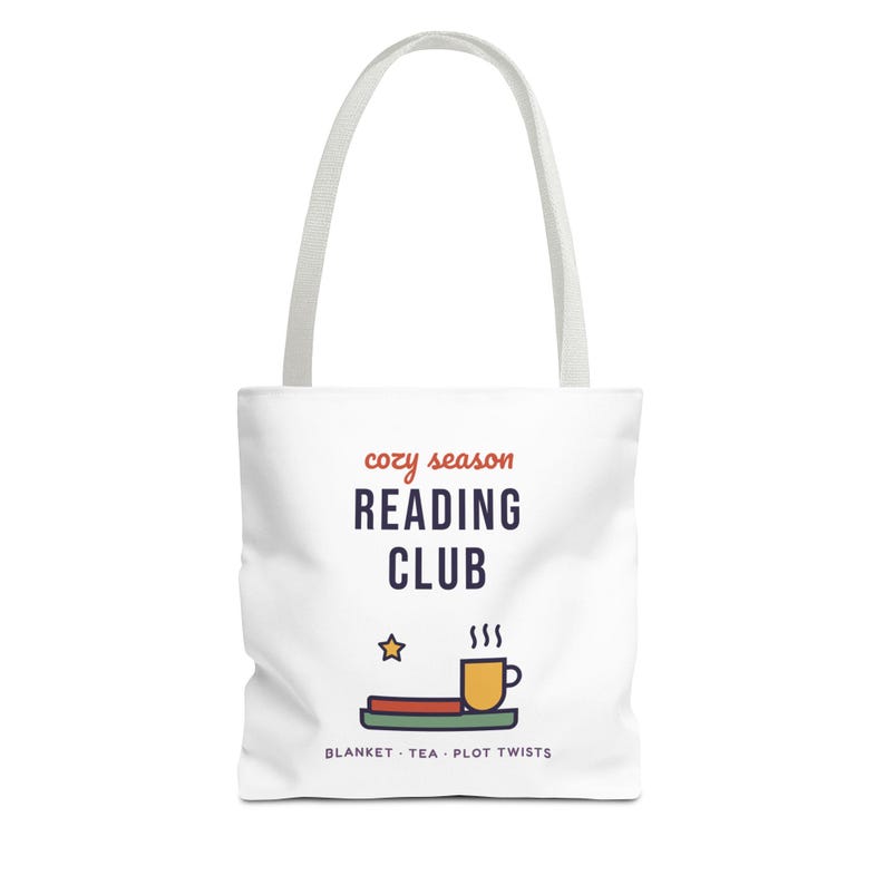 Cozy Season Reading Club Tote Bag, Book Lover Gift, Canvas Library Bag image 17