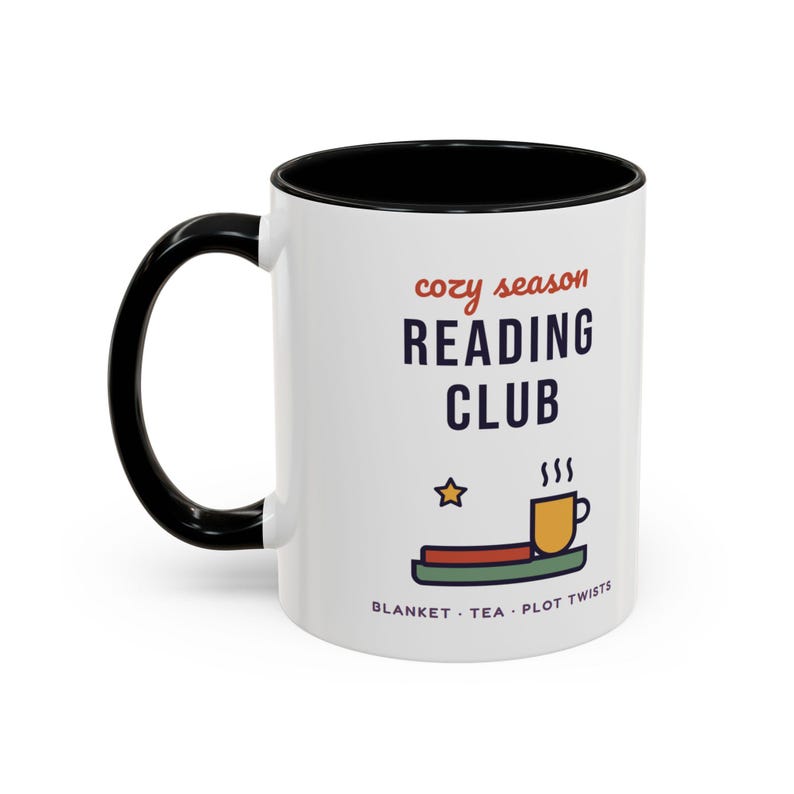Cozy Season Reading Club Mug, Book Lover Gift, Plot Twist Design (11 oz Ceramic) image 3