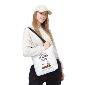 Cozy Season Reading Club Tote Bag, Book Lover Gift, Canvas Library Bag image 5