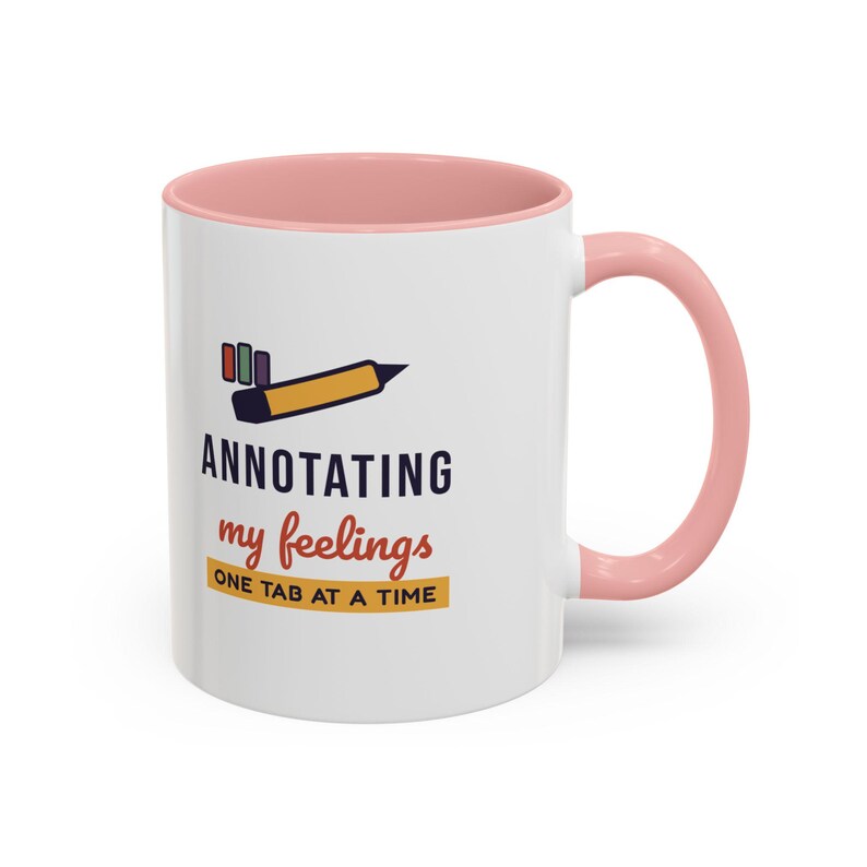 Taza "Anotando mis sentimientos", taza de café para amantes de los libros, regalo literario para lectores, taza para ratones de biblioteca. imagen 15