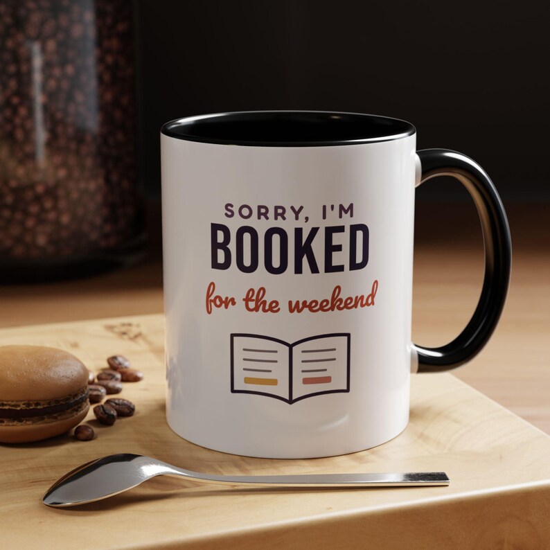 Booked for the Weekend Mug, Book Lover Coffee Mug, Bookish Gift for Reader, Bookworm Cup image 5