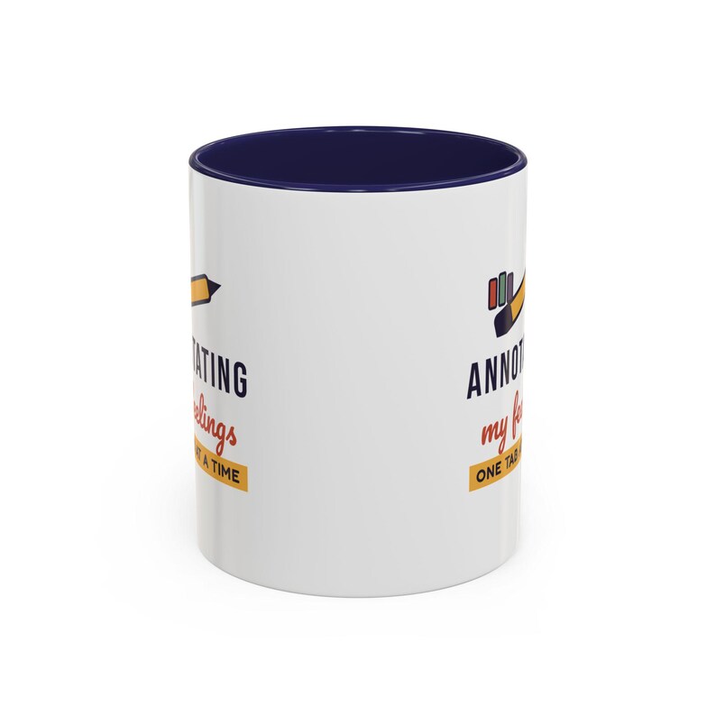 Taza "Anotando mis sentimientos", taza de café para amantes de los libros, regalo literario para lectores, taza para ratones de biblioteca. imagen 8