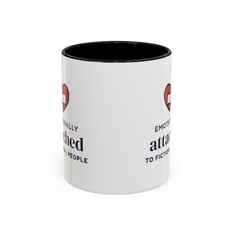 Emotionally Attached to Fictional People Mug, Book Lover Gift, Reader Coffee Cup image 1
