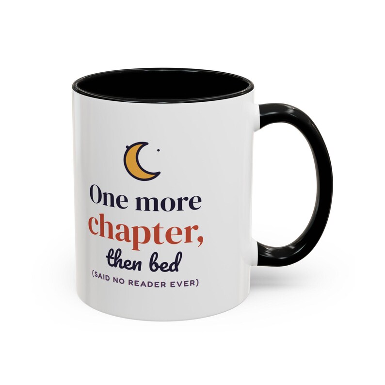 One More Chapter Then Bed Mug, Book Lover Coffee Mug, Bookish Gift for Reader, Bookworm Cup image 2