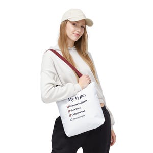Book Lover Tote Bag, Enemies to Lovers Trope Checklist, Canvas Library Bag image 13