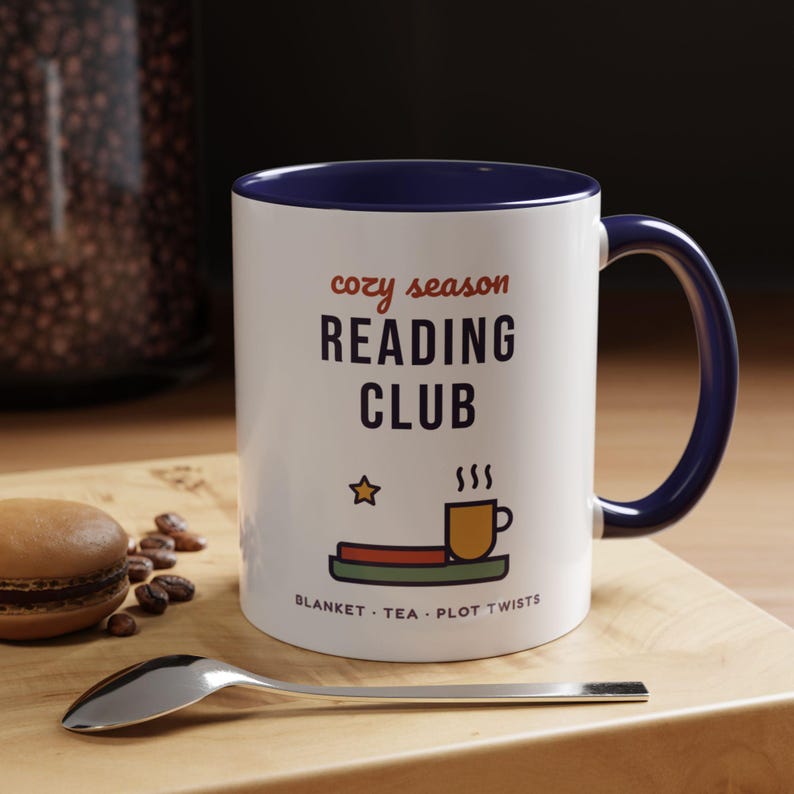 Cozy Season Reading Club Mug, Book Lover Gift, Plot Twist Design (11 oz Ceramic) image 11