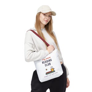 Cozy Season Reading Club Tote Bag, Book Lover Gift, Canvas Library Bag image 13