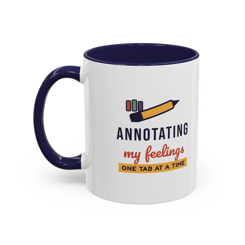 Taza "Anotando mis sentimientos", taza de café para amantes de los libros, regalo literario para lectores, taza para ratones de biblioteca. imagen 10