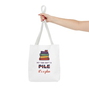 Book Lover Tote Bag, TBR Isn't a Pile It's a Plan, Canvas Library Bag image 20