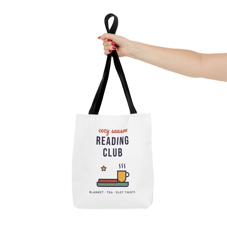 Cozy Season Reading Club Tote Bag, Book Lover Gift, Canvas Library Bag image 4