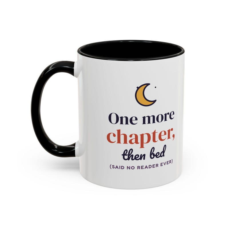 One More Chapter Then Bed Mug, Book Lover Coffee Mug, Bookish Gift for Reader, Bookworm Cup image 3