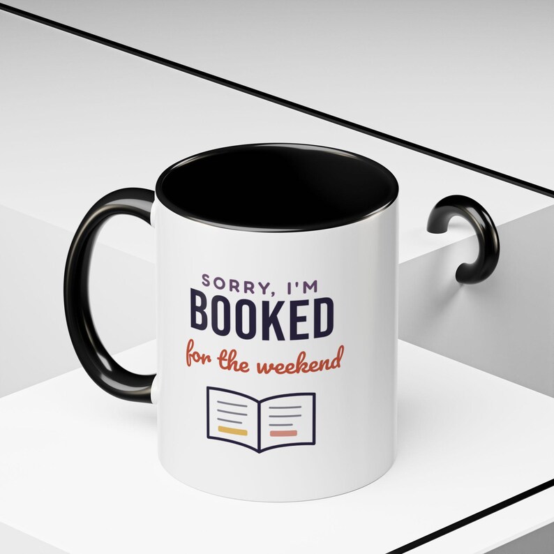 Booked for the Weekend Mug, Book Lover Coffee Mug, Bookish Gift for Reader, Bookworm Cup image 6