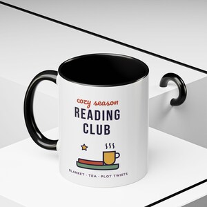 Cozy Season Reading Club Mug, Book Lover Gift, Plot Twist Design (11 oz Ceramic) image 6