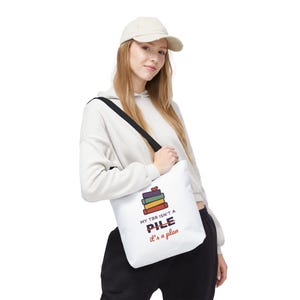Book Lover Tote Bag, TBR Isn't a Pile It's a Plan, Canvas Library Bag image 5