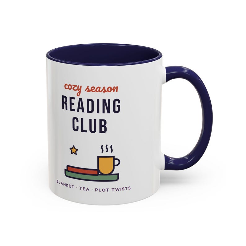 Cozy Season Reading Club Mug, Book Lover Gift, Plot Twist Design (11 oz Ceramic) image 8