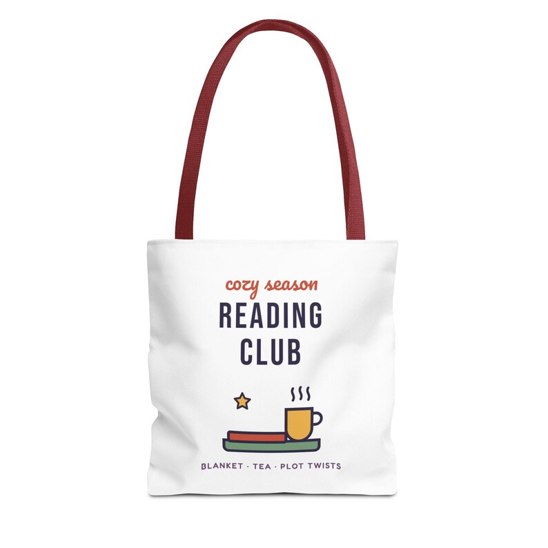 Cozy Season Reading Club Tote Bag, Book Lover Gift, Canvas Library Bag image 9