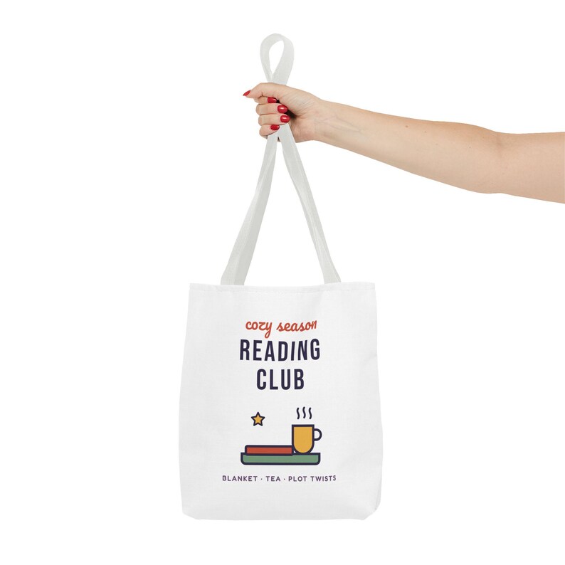Cozy Season Reading Club Tote Bag, Book Lover Gift, Canvas Library Bag image 20
