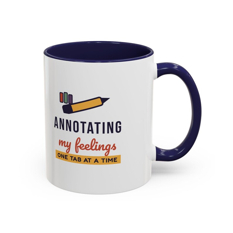 Taza "Anotando mis sentimientos", taza de café para amantes de los libros, regalo literario para lectores, taza para ratones de biblioteca. imagen 9