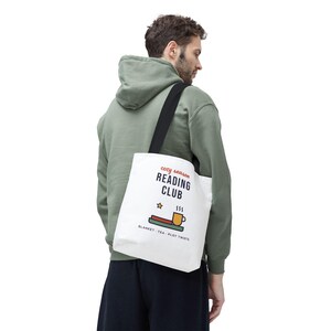 Cozy Season Reading Club Tote Bag, Book Lover Gift, Canvas Library Bag image 6