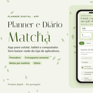 Matcha Digital Planner and Diary | Study App for Mobile and PC | Pomodoro, Schedule, Gratitude Journal, and Mood Tracker