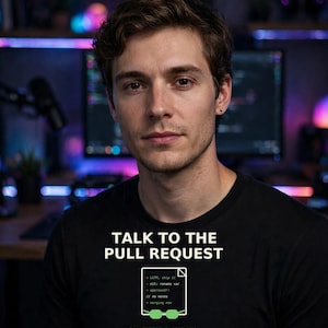 Maglietta "Talk to the Pull Request" / Regalo divertente per la revisione del codice / Maglietta tecnica per sviluppatori