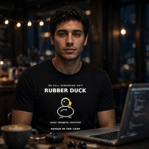 Camiseta de depuración con diseño de patito de goma / Regalo divertido para desarrolladores / Camiseta técnica para consultores sénior de depuración