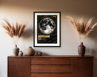 Birmingham Christmas Eve Supermoon 2026 Poster, Moon Print, Limited Edition