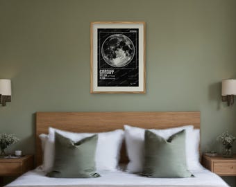 Cardiff Christmas Eve Supermoon 2026 Poster, Moon Print, Limited Edition