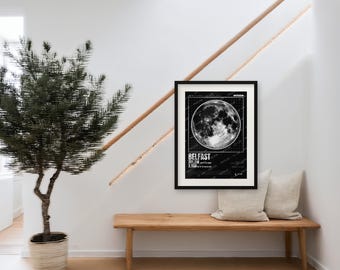 Belfast Christmas Eve Supermoon 2026 Poster, Moon Print, Limited Edition