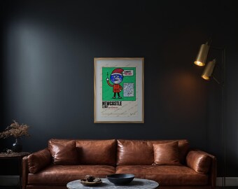 Newcastle Christmas Poster, How Far to Santa North Pole Distance Print
