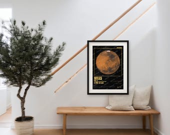Mars Planet Poster, 2027 Opposition, Real NASA Image, Limited Edition
