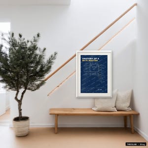 Wi-Fi-routerritoriella poster, ingenjörspresent, väggkonst för teknikälskare (digital nedladdning)