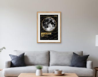 Manchester Christmas Eve Supermoon 2026 Poster, Moon Print, Limited Edition