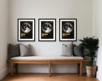 Christmas Eve Supermoon 2026 Posters, Set of 12 UK Cities, Limited Edition