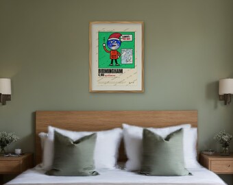 Birmingham Christmas Poster, How Far to Santa North Pole Distance Print