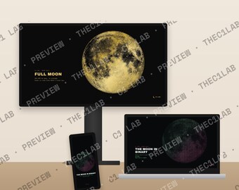Moon and Tech Desktop Wallpaper Bundle of 14, Laptop and Phone Backgrounds