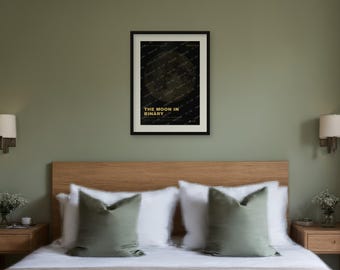 Christmas Moon in Binary Poster, Hidden Festive Message, Limited Edition