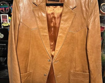 Vintage leren westernblazer uit de jaren 70 van Beau Geste - Maat 40