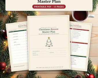 Christmas Planner Printable for the Whole Season with Gift List, Gift Budget, Meal Plan, Card List and Party Planner, Letter A4 A5