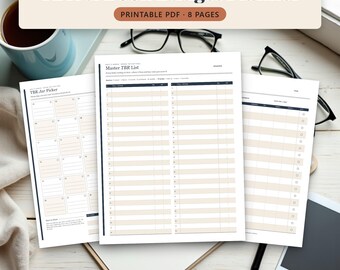 TBR Planner Printable with Book Budget Tracker and Library Loan Log, Reading Journal Pages for Your To Be Read Pile, A4 A5 Letter
