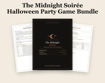Halloween Party Games Printable for Adults and Teens, Halloween Charades, Trivia and Emoji Quiz, Dark Party Game Bundle