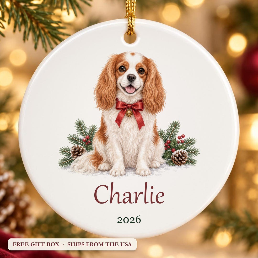 Personalized Cavalier King Charles Spaniel Christmas Ornament 2026 ...
